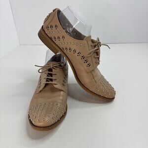 Sam Edelman JAYNA Studded Leather Lace Up Cutout Oxfords Women's size 9.5 Beige